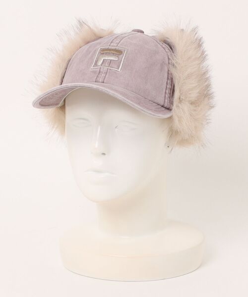 FILA（フィラ）の「FILA（フィラ）TWILL EARFLAP 6P CAP/フェイクファーイヤーフラップ フライトキャップ メンズ レディース ユニセックス（キャップ・レディース・ピンク/ベージュ/ブラック・FREE）」の12枚目の写真