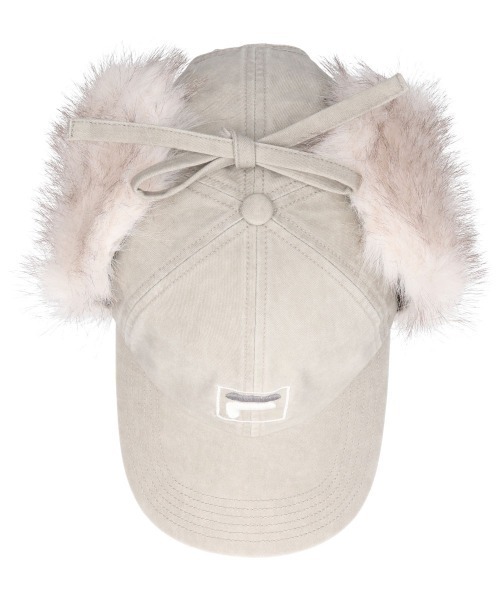 FILA（フィラ）の「FILA（フィラ）TWILL EARFLAP 6P CAP/フェイクファーイヤーフラップ フライトキャップ メンズ レディース ユニセックス（キャップ・レディース・ピンク/ベージュ/ブラック・FREE）」の8枚目の写真
