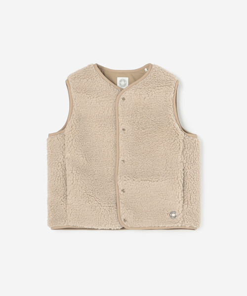 ORCIVAL（オーシバル）の「ORCIVAL | ボアフリース ノーカラーベスト WOMEN（その他アウター・レディース・チャコール/ベージュ・1）」の3枚目の写真