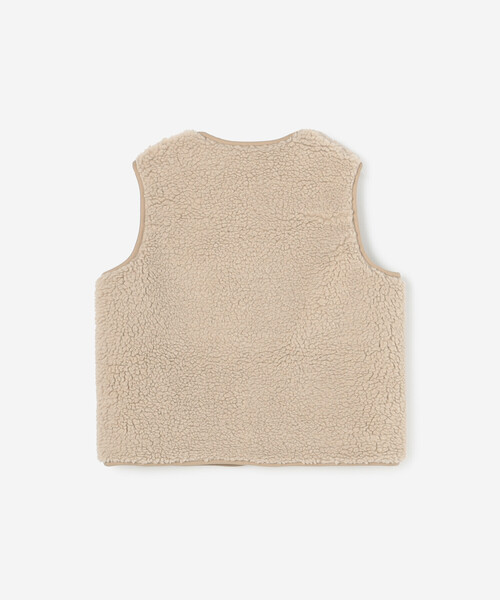 ORCIVAL（オーシバル）の「ORCIVAL | ボアフリース ノーカラーベスト WOMEN（その他アウター・レディース・チャコール/ベージュ・1）」の4枚目の写真