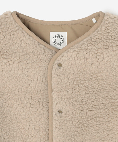 ORCIVAL（オーシバル）の「ORCIVAL | ボアフリース ノーカラーベスト WOMEN（その他アウター・レディース・チャコール/ベージュ・1）」の5枚目の写真