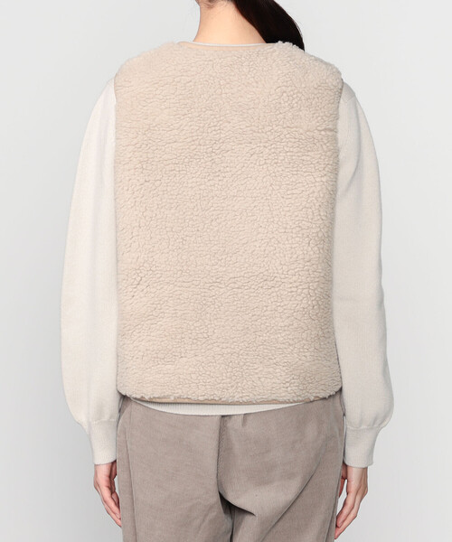 ORCIVAL（オーシバル）の「ORCIVAL | ボアフリース ノーカラーベスト WOMEN（その他アウター・レディース・チャコール/ベージュ・1）」の13枚目の写真