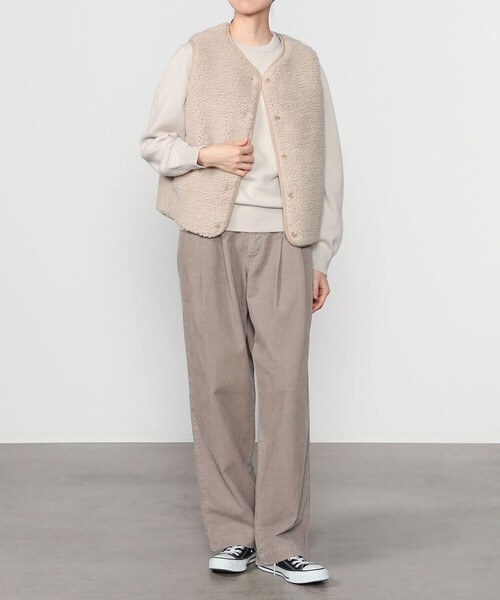 ORCIVAL（オーシバル）の「ORCIVAL | ボアフリース ノーカラーベスト WOMEN（その他アウター・レディース・チャコール/ベージュ・1）」の15枚目の写真