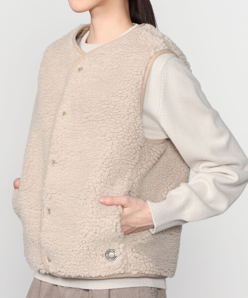 ORCIVAL | ボアフリース ノーカラーベスト WOMEN（その他アウター