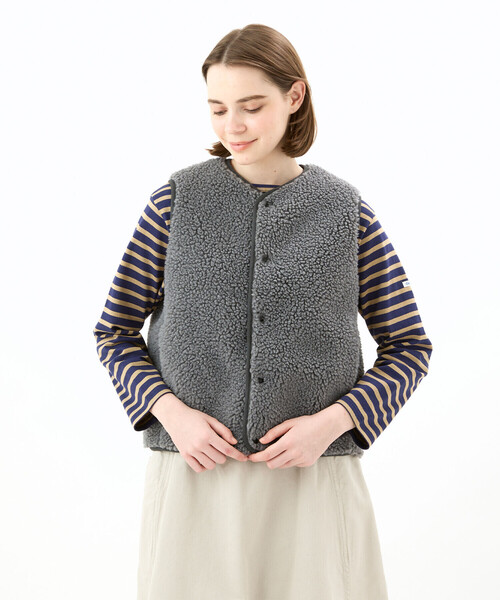 ORCIVAL | ボアフリース ノーカラーベスト WOMEN（その他アウター