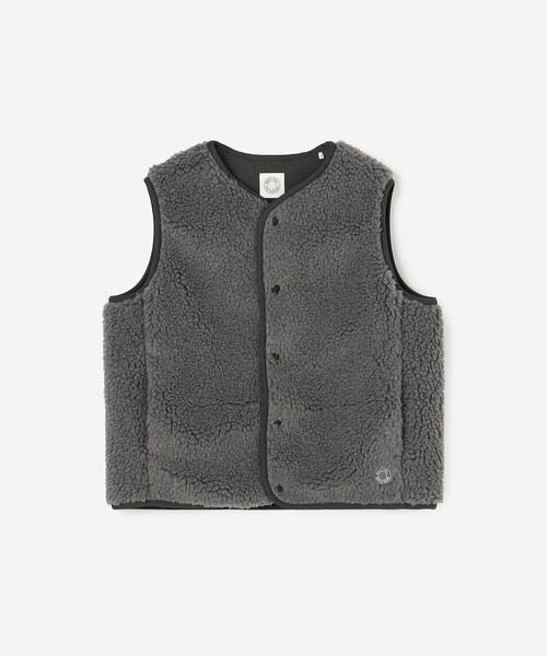 Ballsey グレー フリース ノーカラーベスト ORCIVAL | ボアフリース ノーカラーベスト WOMEN（その他アウター
