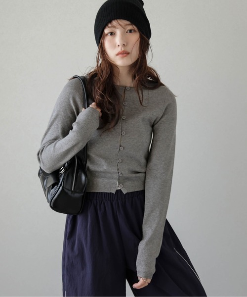 La-gemme（ラジェム）の「前後2wayプルオーバーカーディガン（カーディガン/ボレロ・レディース・モカ/ブラック/アイボリー/グレー・フリー）」の4枚目の写真