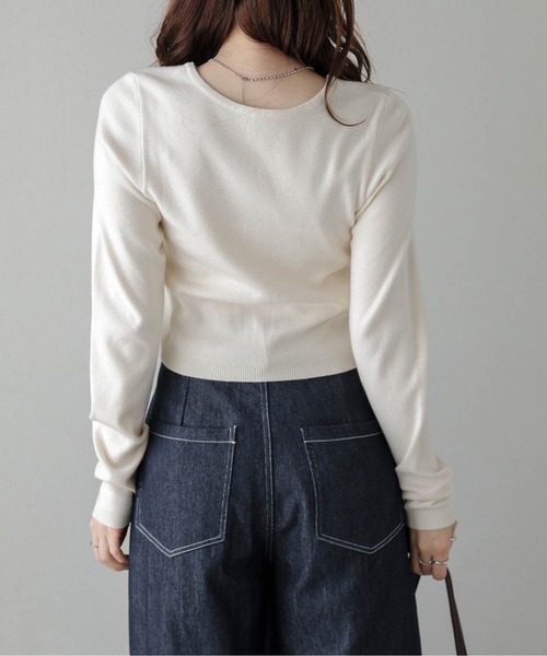 La-gemme（ラジェム）の「前後2wayプルオーバーカーディガン（カーディガン/ボレロ・レディース・モカ/ブラック/アイボリー/グレー・フリー）」の7枚目の写真