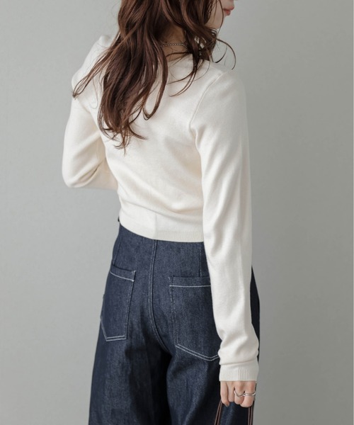 La-gemme（ラジェム）の「前後2wayプルオーバーカーディガン（カーディガン/ボレロ・レディース・モカ/ブラック/アイボリー/グレー・フリー）」の8枚目の写真