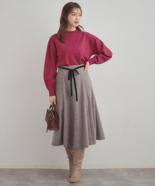 couture brooch（クチュールブローチ）の「【後ろ姿も着映える・通勤】バックレースアップ微起毛ニット（ニット/セーター・レディース・アイボリー/ブラウン系その他/ピンク系その他・38/42）」の7枚目の写真