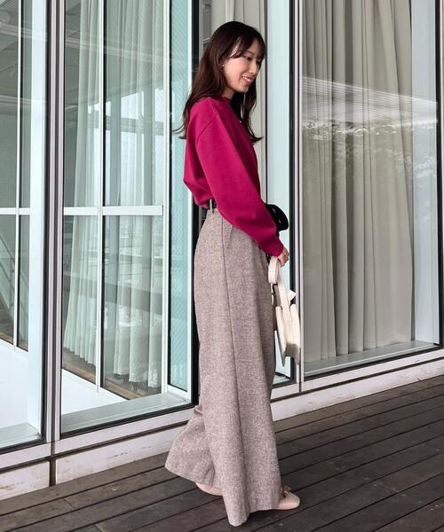 couture brooch（クチュールブローチ）の「【後ろ姿も着映える・通勤】バックレースアップ微起毛ニット（ニット/セーター・レディース・アイボリー/ブラウン系その他/ピンク系その他・38/42）」の11枚目の写真