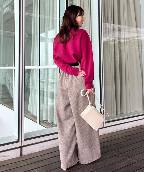 couture brooch（クチュールブローチ）の「【後ろ姿も着映える・通勤】バックレースアップ微起毛ニット（ニット/セーター・レディース・アイボリー/ブラウン系その他/ピンク系その他・38/42）」の12枚目の写真