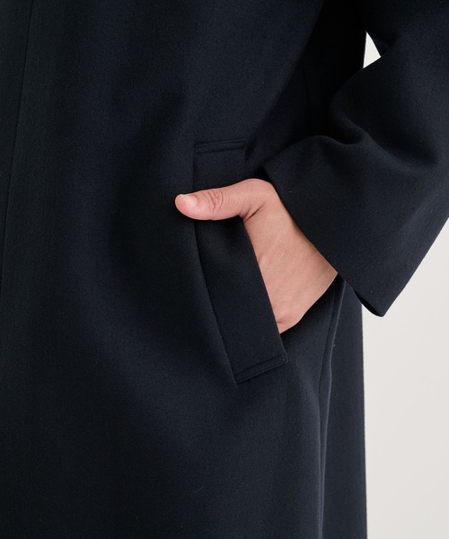 ATON(エイトン)の「【ATON / エイトン】別注 SUPER 160S DOUBLE SAXONY BALMACAAN COAT 2(ステンカラーコート・メンズ・ネイビー/ブラック/ブラウン・2/6/4)」の12枚目の写真