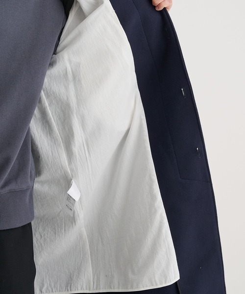 ATON(エイトン)の「【ATON / エイトン】別注 SUPER 160S DOUBLE SAXONY BALMACAAN COAT 2(ステンカラーコート・メンズ・ネイビー/ブラック/ブラウン・2/6/4)」の11枚目の写真