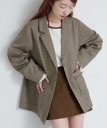 Kastane(カスタネ)のSETUPチェックフリンジジャケット(テーラードジャケット)