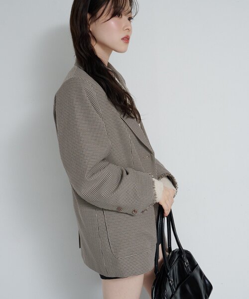 Kastane（カスタネ）の「SETUPチェックフリンジジャケット（テーラード