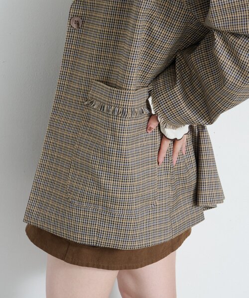 Kastane（カスタネ）の「SETUPチェックフリンジジャケット（テーラード