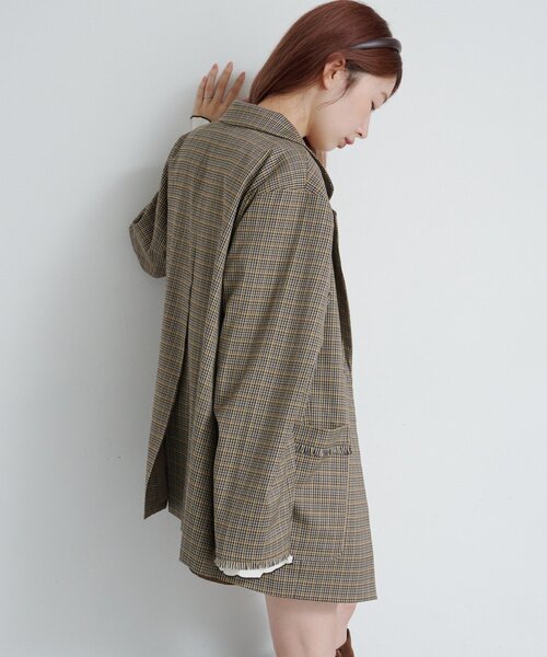 Kastane（カスタネ）の「SETUPチェックフリンジジャケット（テーラード