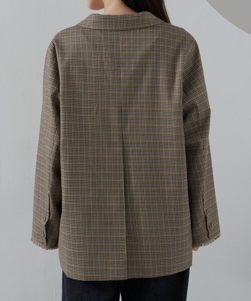 Kastane（カスタネ）の「SETUPチェックフリンジジャケット（テーラード