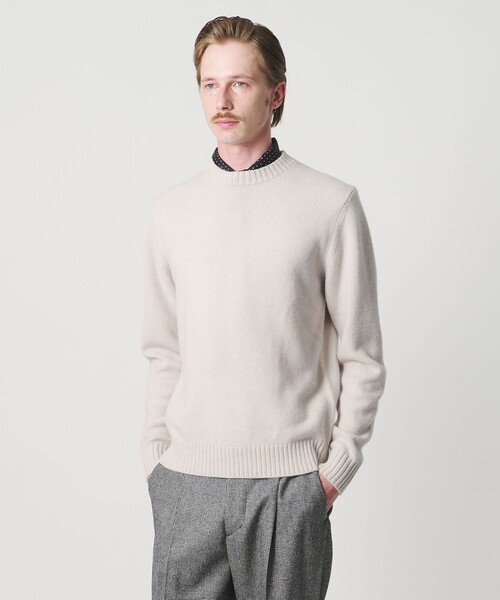 SOVEREIGN（ソブリン）の「＜SOVEREIGN＞BIAGIOLI MODESTO ウール/カシミヤ クルーネック ニット（ニット/セーター・メンズ・ナチュラル/ワイン/ネイビー/ベージュ・M/L）」の6枚目の写真