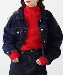 Ree&Mee 洗濯機で洗える ふんわり やさしい着心地 ミルキーニット バルーン袖 ボトルネック リブ ニット