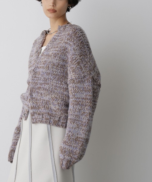 STEVELOUR」ミックスカラー2WAYスナップニット（ニット/セーター