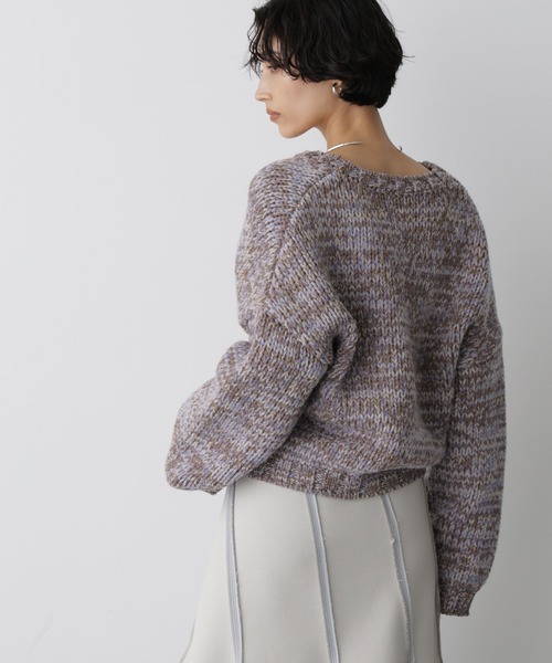 ぬーヴえるばーぐ★ STEVELOUR」ミックスカラー2WAYスナップニット（ニット/セーター