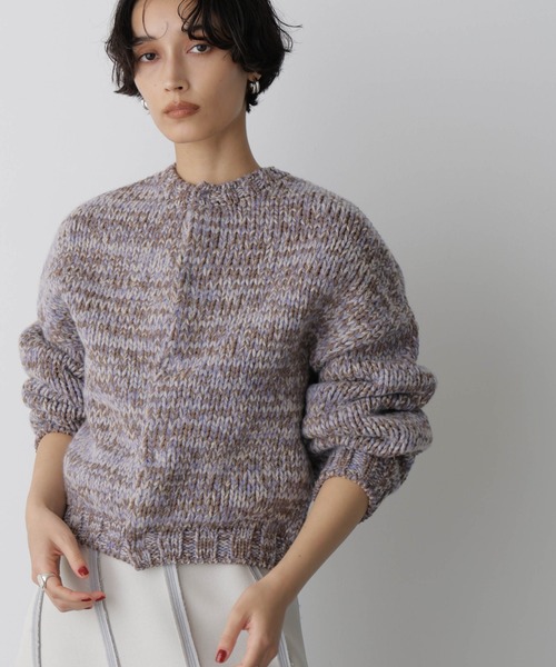 STEVELOUR」ミックスカラー2WAYスナップニット（ニット/セーター