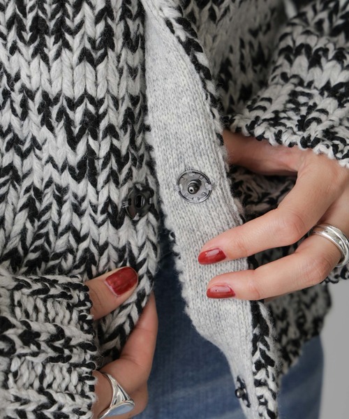 STEVELOUR」ミックスカラー2WAYスナップニット(ニット/セーター STEVELOUR」ミックスカラー2WAYスナップニット(ニット/セーター