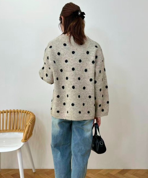 mebole(メボレ)の「Cozy Dot Sweater(ニット/セーター・レディース・ベージュ/グレー・FREE)」の14枚目の写真