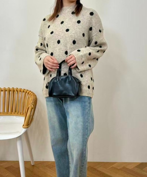 mebole(メボレ)の「Cozy Dot Sweater(ニット/セーター・レディース・ベージュ/グレー・FREE)」の12枚目の写真