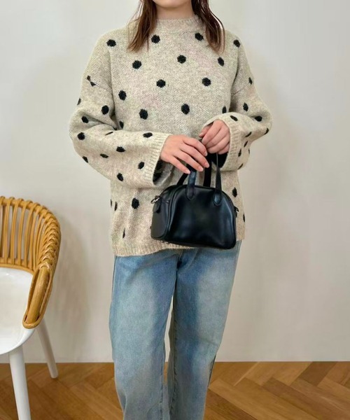 mebole(メボレ)の「Cozy Dot Sweater(ニット/セーター・レディース・ベージュ/グレー・FREE)」の11枚目の写真