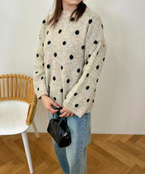 mebole(メボレ)の「Cozy Dot Sweater(ニット/セーター・レディース・ベージュ/グレー・FREE)」の10枚目の写真