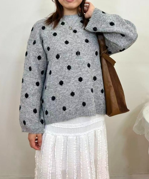 mebole(メボレ)の「Cozy Dot Sweater(ニット/セーター・レディース・ベージュ/グレー・FREE)」の16枚目の写真