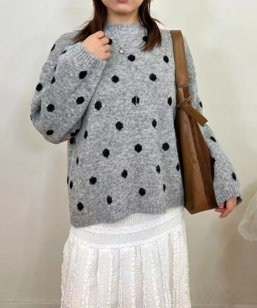 mebole(メボレ)の「Cozy Dot Sweater(ニット/セーター・レディース・ベージュ/グレー・FREE)」の21枚目の写真