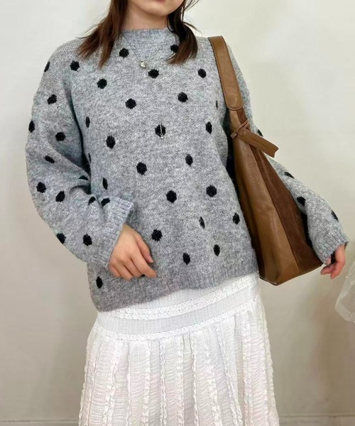mebole(メボレ)の「Cozy Dot Sweater(ニット/セーター・レディース・ベージュ/グレー・FREE)」の19枚目の写真