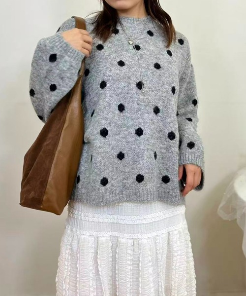 mebole(メボレ)の「Cozy Dot Sweater(ニット/セーター・レディース・ベージュ/グレー・FREE)」の17枚目の写真