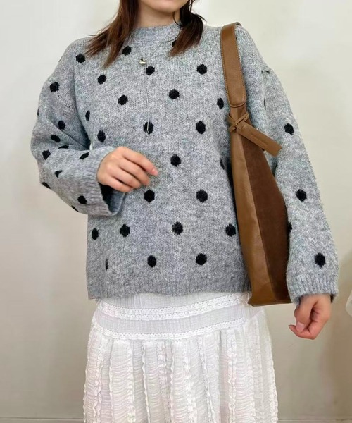 mebole(メボレ)の「Cozy Dot Sweater(ニット/セーター・レディース・ベージュ/グレー・FREE)」の18枚目の写真