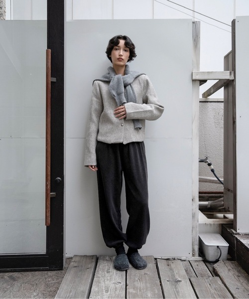 lawgy（ラウジー）の「brushed string rafu jogger pants / ブラッシュドストリングラフジョガーパンツ（その他パンツ・レディース・グレー/アイボリー/ブラック・FREE）」の12枚目の写真
