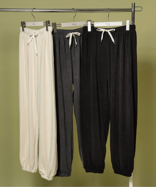 lawgy（ラウジー）の「brushed string rafu jogger pants / ブラッシュドストリングラフジョガーパンツ（その他パンツ・レディース・グレー/アイボリー/ブラック・FREE）」の4枚目の写真
