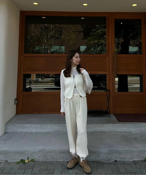 lawgy(ラウジー)の「brushed string rafu jogger pants / ブラッシュドストリングラフジョガーパンツ(その他パンツ・レディース・グレー/アイボリー/ブラック・FREE)」の15枚目の写真