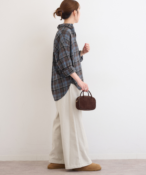 JOURNAL STANDARD relume（ジャーナルスタンダード　レリューム）の「《追加2》CHECKオーバーサイズシャツ（シャツ/ブラウス・レディース・ブルー系その他/ブラウン/ベージュ・FREE）」の10枚目の写真