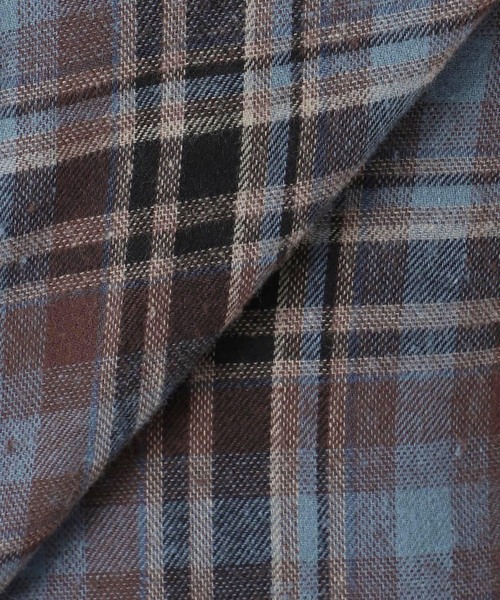 JOURNAL STANDARD relume（ジャーナルスタンダード　レリューム）の「《追加2》CHECKオーバーサイズシャツ（シャツ/ブラウス・レディース・ブルー系その他/ブラウン/ベージュ・FREE）」の6枚目の写真