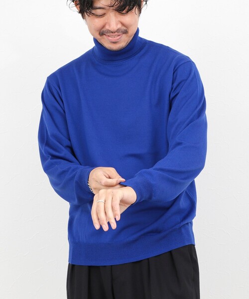 NOLLEY’S（ノーリーズ）の「ウォッシャブル タートルネックニット 25AW（ニット/セーター・メンズ・ロイヤルブルー/ネイビー/パープル/ブラック・S/M/L）」の5枚目の写真