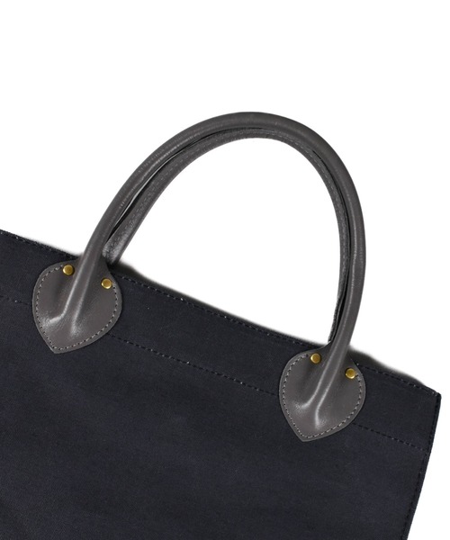 MARINEDAY(マリンデイ)の「【KS】【MARINEDAY/マリンデイ】牛革ハンドル 帆布 トートバッグ(トートバッグ・レディース・グレー・FREE)」の2枚目の写真