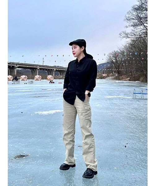 MUSINSA STANDARD（ムシンサスタンダード）の「ベーシックドレスシャツ[ブラック]（ビジネスシャツ・メンズ・その他・LARGE/X-LARGE/XX-LARGE/SMALL/MEDIUM）」の19枚目の写真