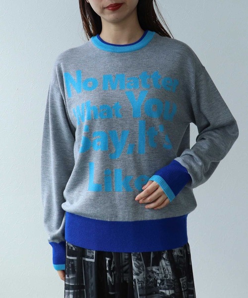 Cepica（セピカ）の「2Wayロゴニット（ニット/セーター・レディース・グレー/ネイビー・FREE）」の2枚目の写真