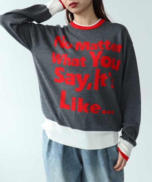 Cepica（セピカ）の「2Wayロゴニット（ニット/セーター・レディース・グレー/ネイビー・FREE）」の3枚目の写真