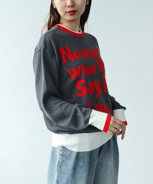 Cepica（セピカ）の「2Wayロゴニット（ニット/セーター・レディース・グレー/ネイビー・FREE）」の4枚目の写真