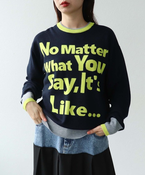 Cepica（セピカ）の「2Wayロゴニット（ニット/セーター・レディース・グレー/ネイビー・FREE）」の12枚目の写真